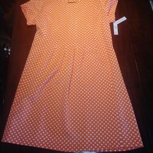 Shelby and Palmer orange with white polka dots